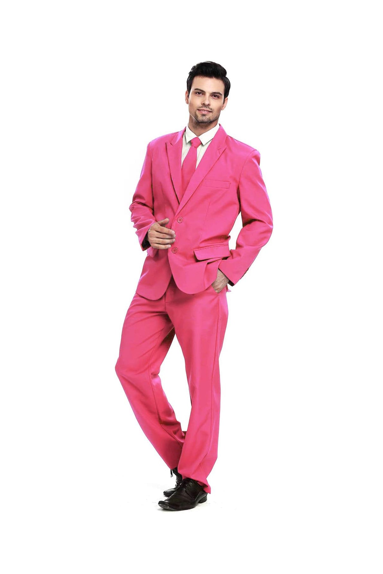 Buy Mens Ugly Christmas Party Suit Solid Color Pink